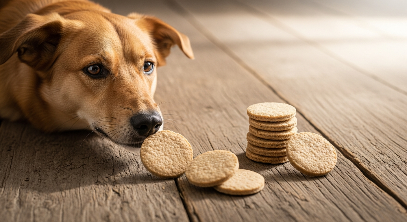 Healthybud Beef Lung Wafers dog treats package displayed with natural ingredients