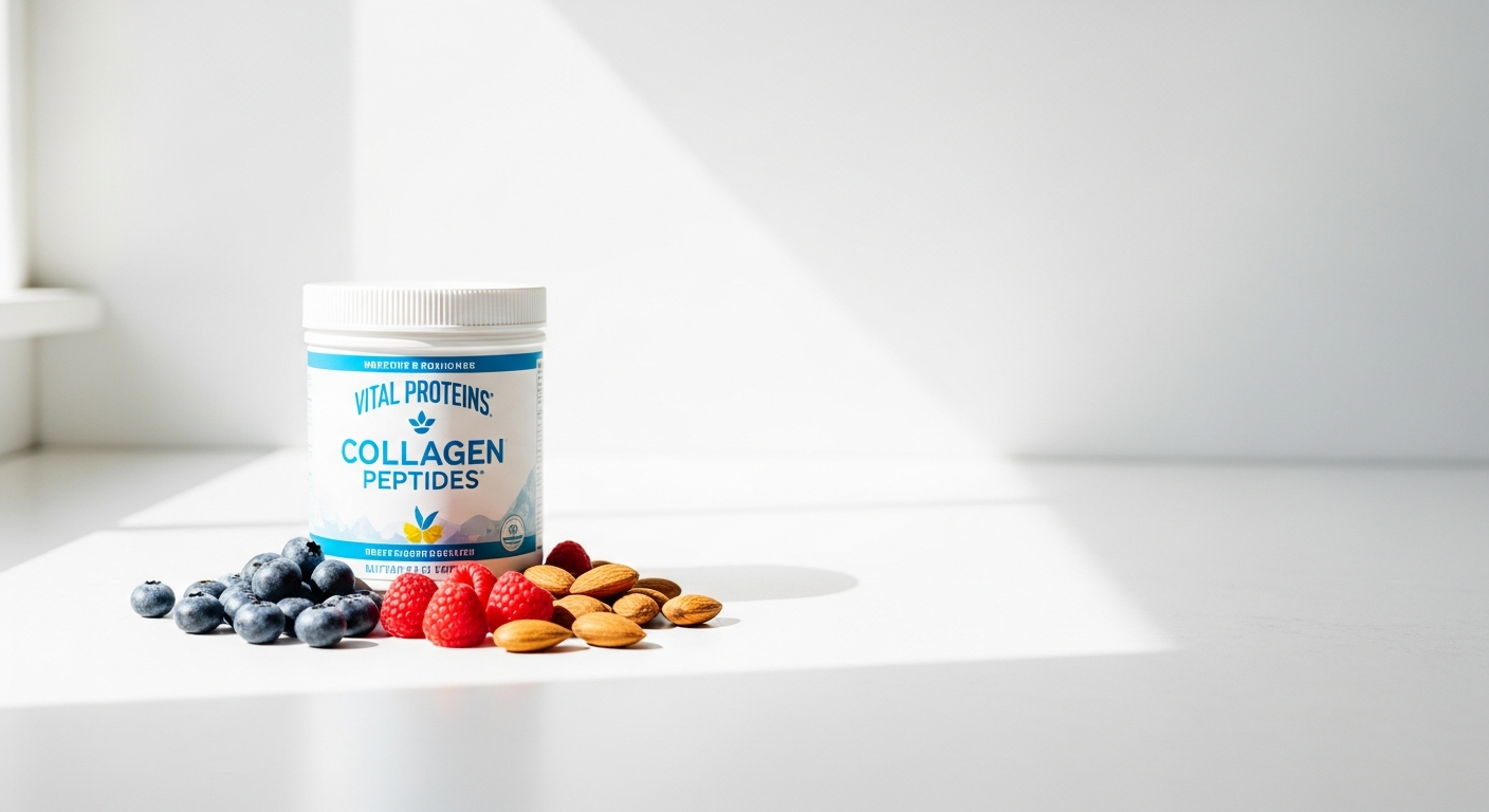Vital Proteins Collagen Peptides Unflavoured powder in resealable tub with scoop