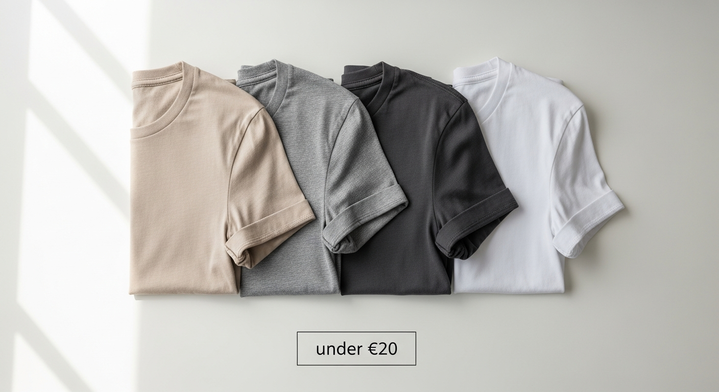 Folded stack of colorful basic t-shirts from Lefties 4-pack bundle