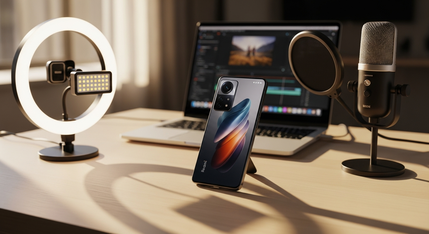 Xiaomi Redmi Note 15 Pro 5G smartphone displaying AMOLED screen and camera system