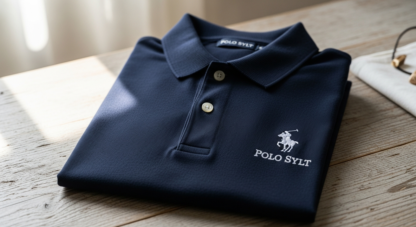 Polo Sylt Classic Logo Poloshirt in navy blue maritime style