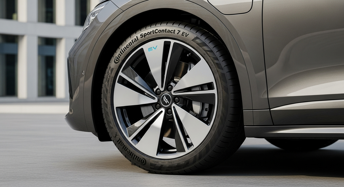 Continental SportContact 7 performance tire mounted on modern electric vehicle wheel