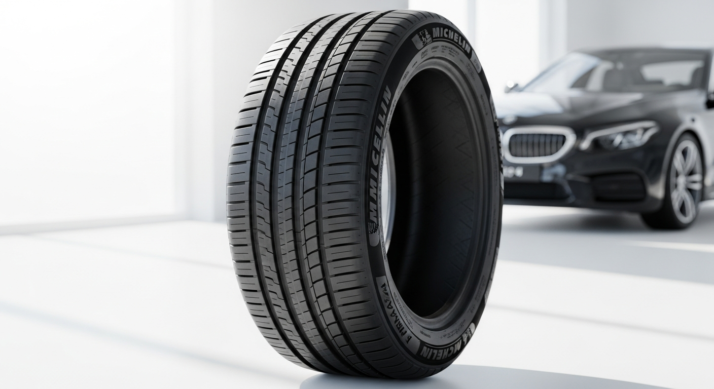 Michelin Primacy 4 summer tire showcasing advanced tread pattern and EverGrip technology design