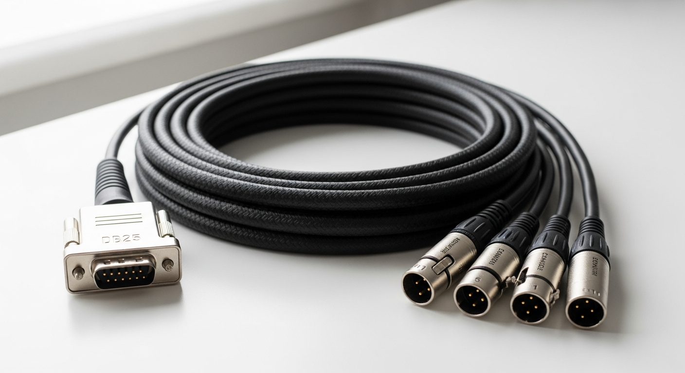 Scale Studio Grade DB25-XLR professional multichannel audio cable with gold-plated connectors