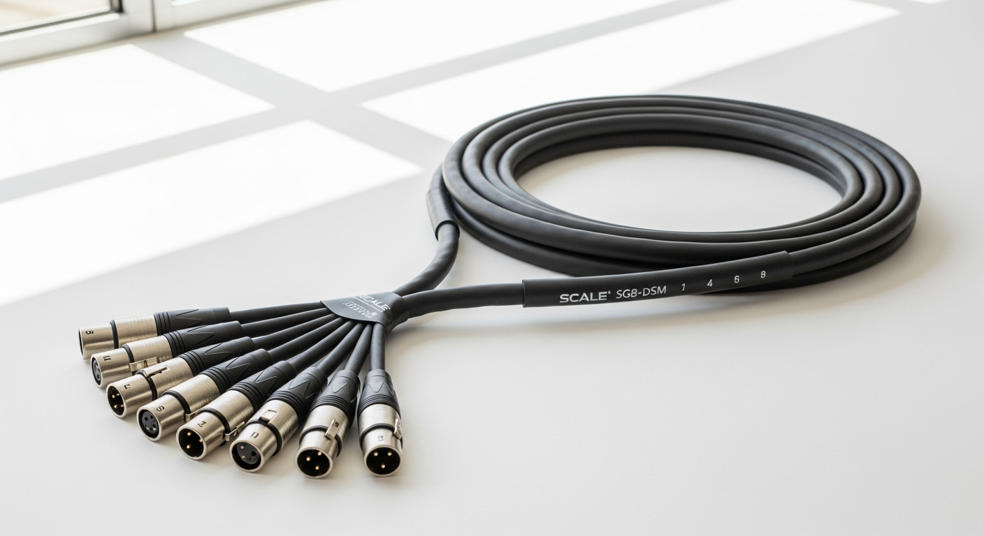 Scale SG8-DSM studio grade 8-channel multicable with DB25 and XLR connectors for professional audio