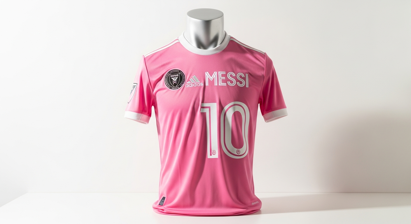 Authentic Messi Inter Miami number 10 pink jersey with official team crest