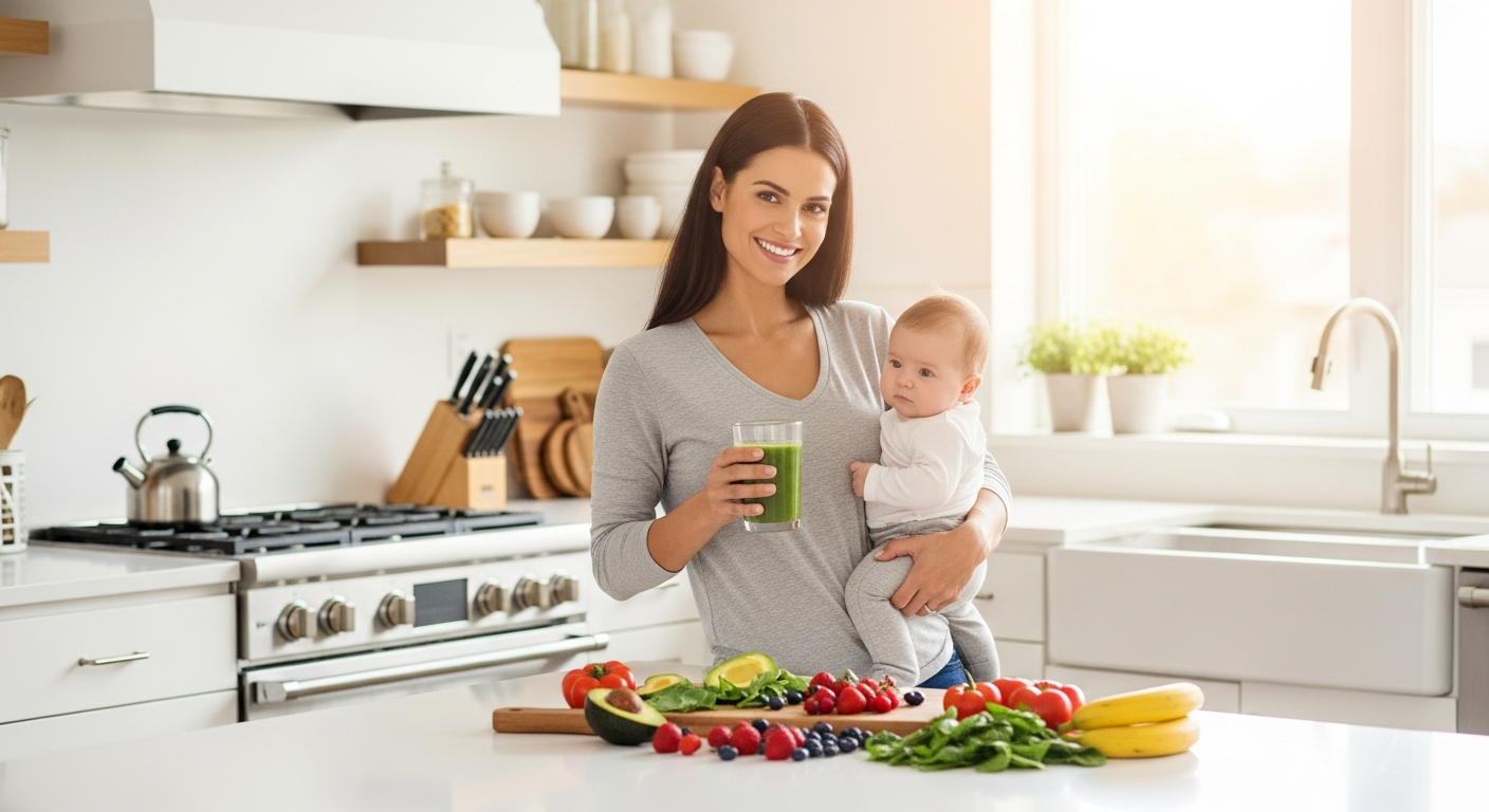 Healthy Mummy weight loss smoothies for breastfeeding mothers in blender