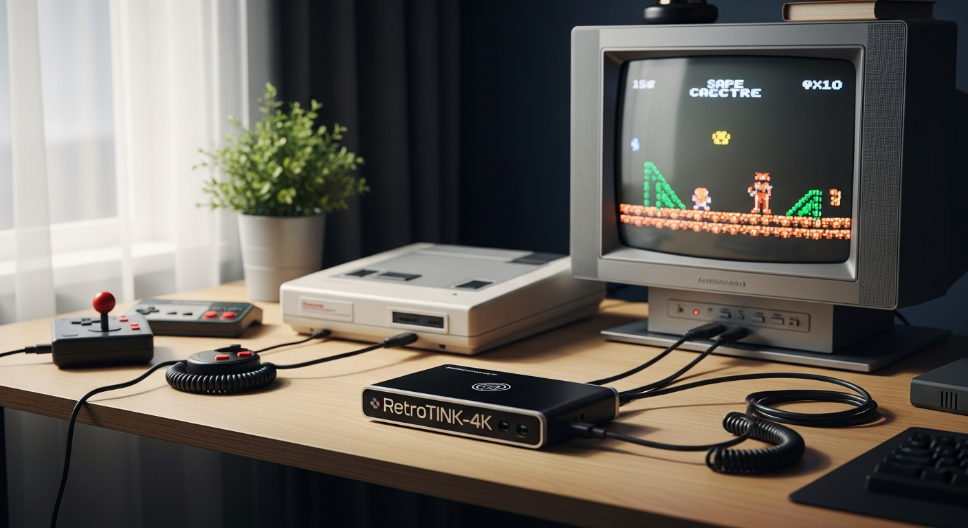 RetroTINK-4K video scaler device with multiple input and output ports
