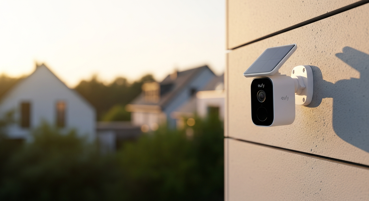 eufy SoloCam S340 3K dual outdoor camera mounted on European home exterior