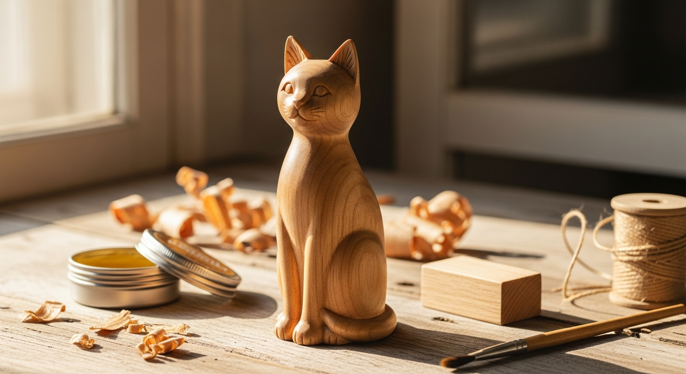 VBS Wooden Cat Figure: DIY Craft Inspiration