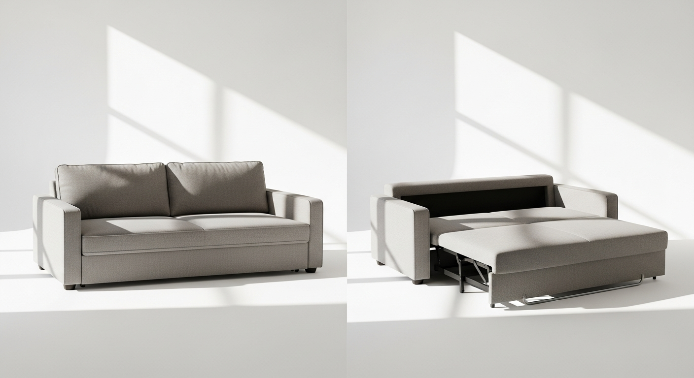 Altra Furniture Three-Seater Clic Clac Sofa Bed in modern living room