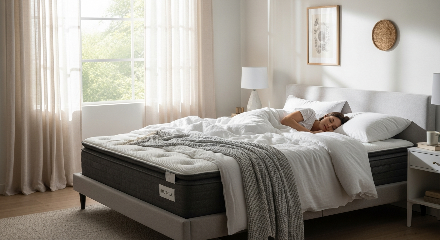 Murcia Wayfair Sleep Pillow Top Mattress displayed in modern bedroom setting