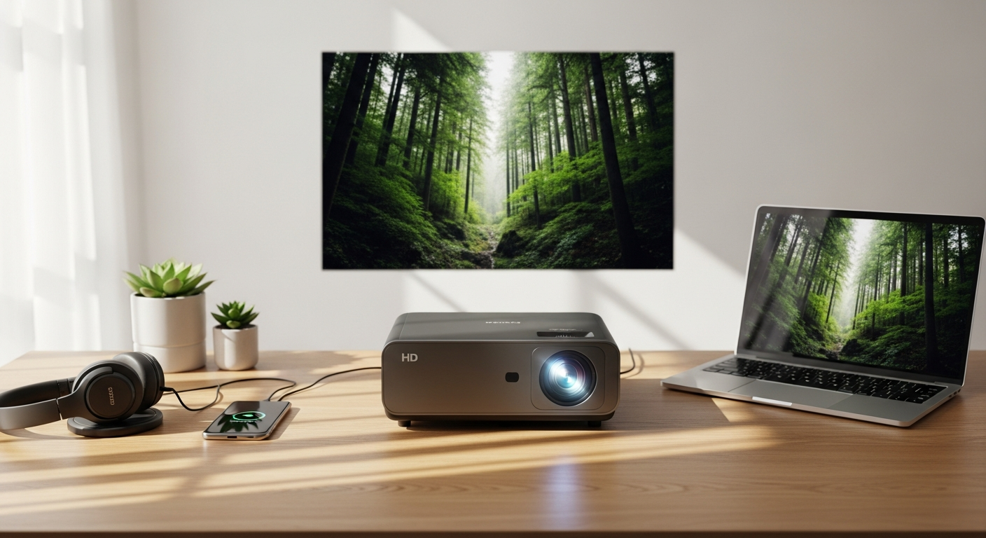 Y2S Portable Mini HD Projector displayed on white background showing compact design
