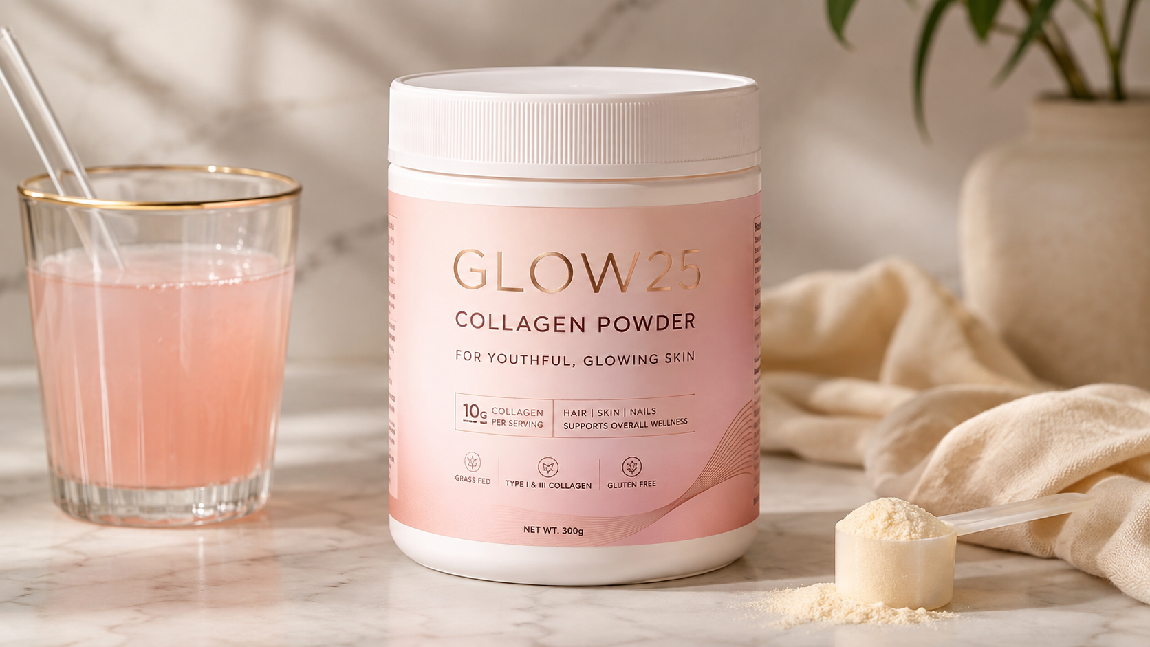 Glow25 Collagen Powder: Hair & Nail Guide