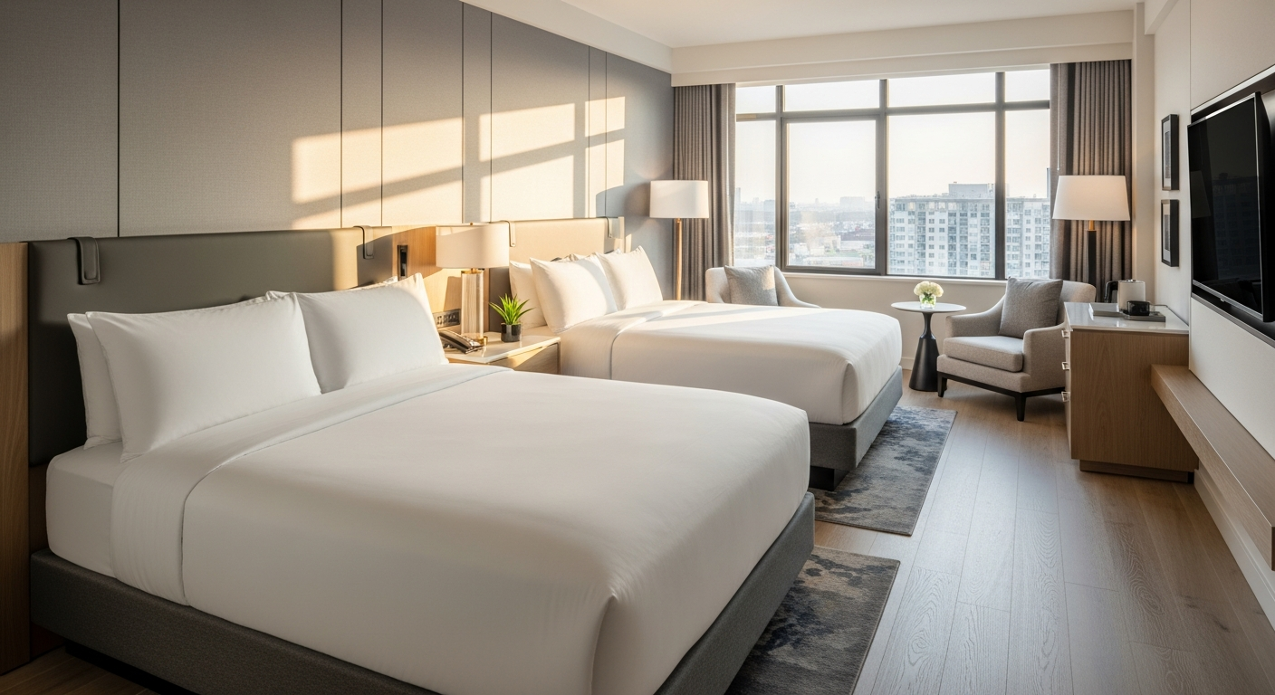 ACHAT Hotels Standard Double Room with double bed and en-suite bathroom