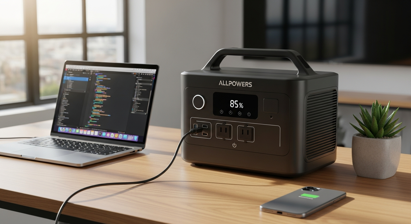 ALLPOWERS R600 portable power station with 600W output and LiFeP04 battery technology