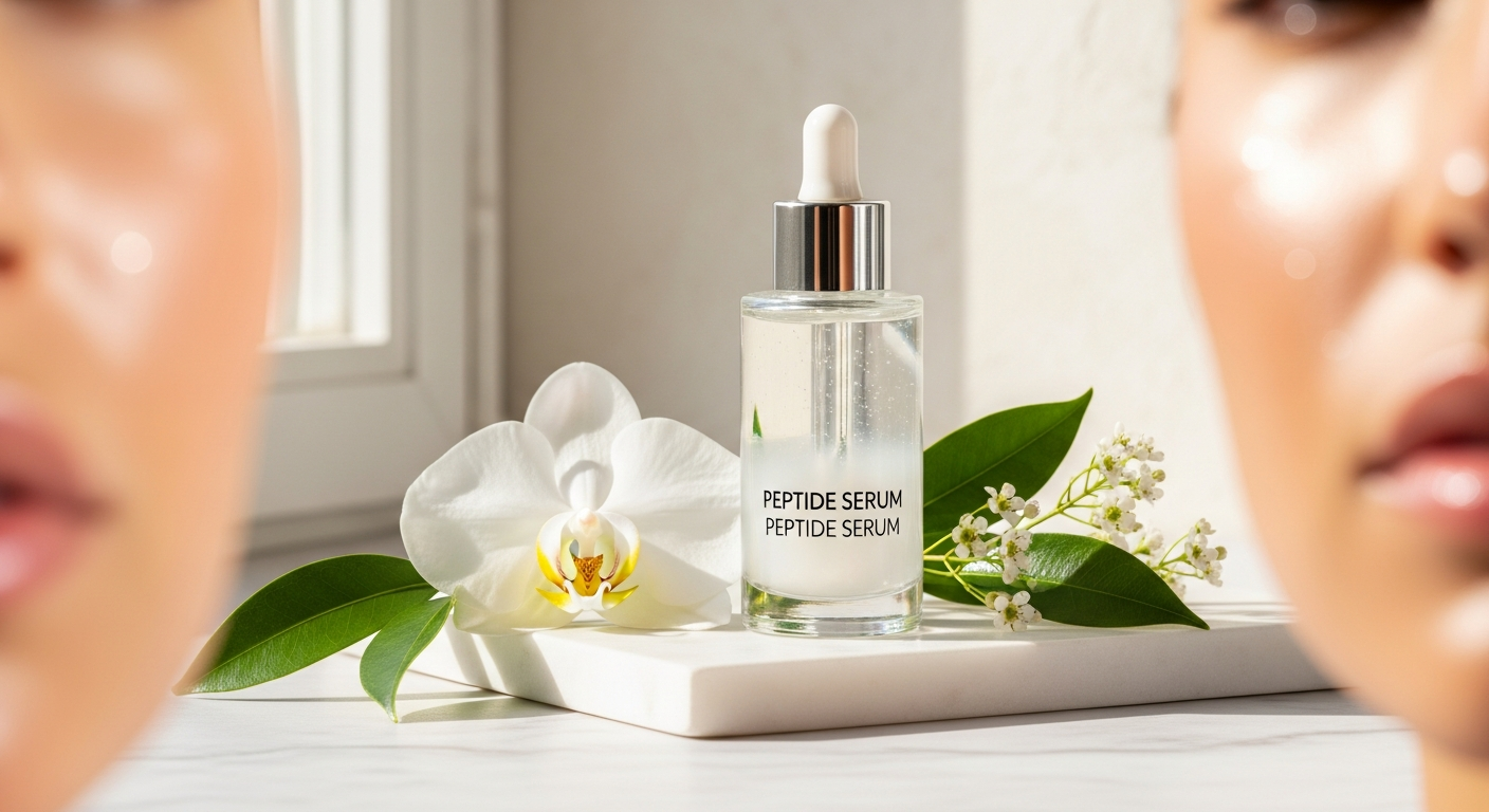 Aluraé Botox-Like Peptide Serum bottle with peptides and hyaluronic acid ingredients