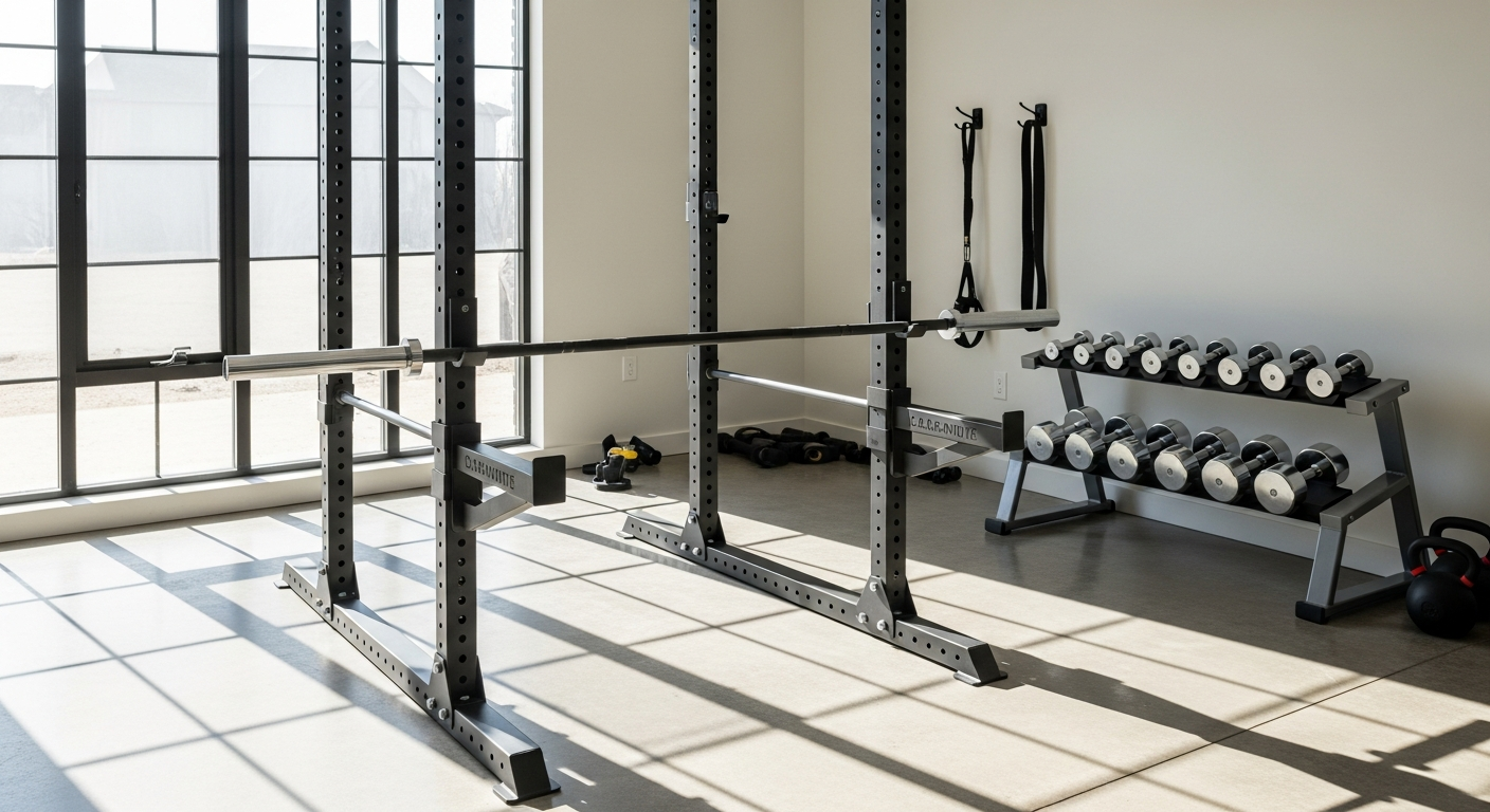American Barbell Cerakote California Bar with ceramic coating in home gym setting