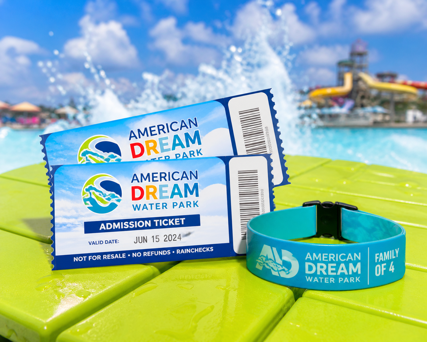 Family enjoying indoor water slides at American Dream New Jersey DreamWorks Water Park