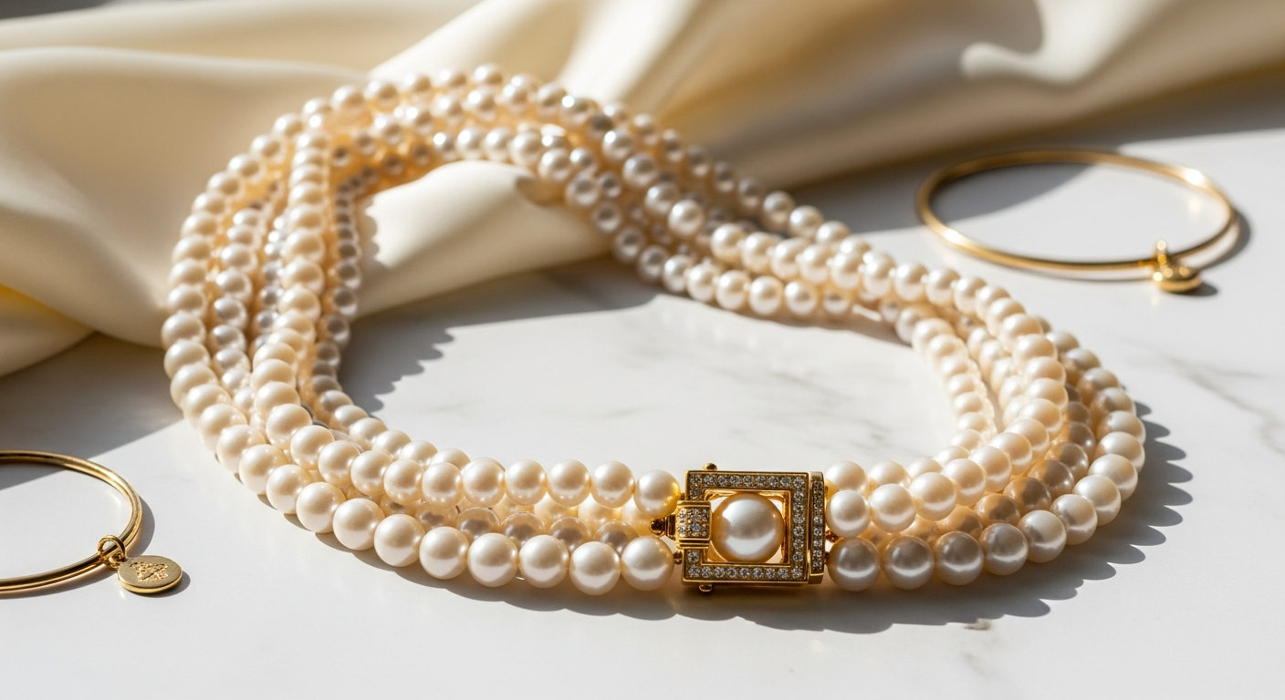 Multi Ivory Pearl Statement Necklace