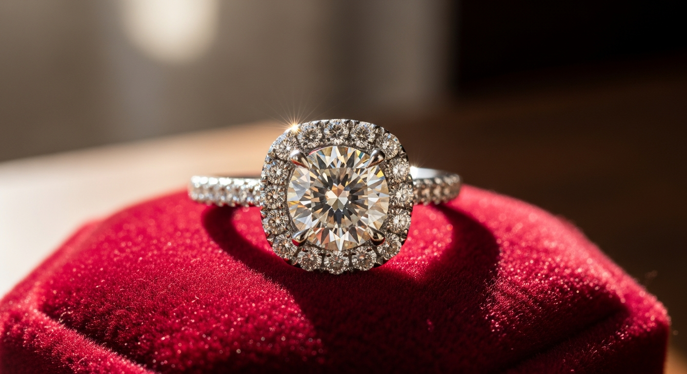 Promets Moi Diamond Halo Ring: Luxury Icon