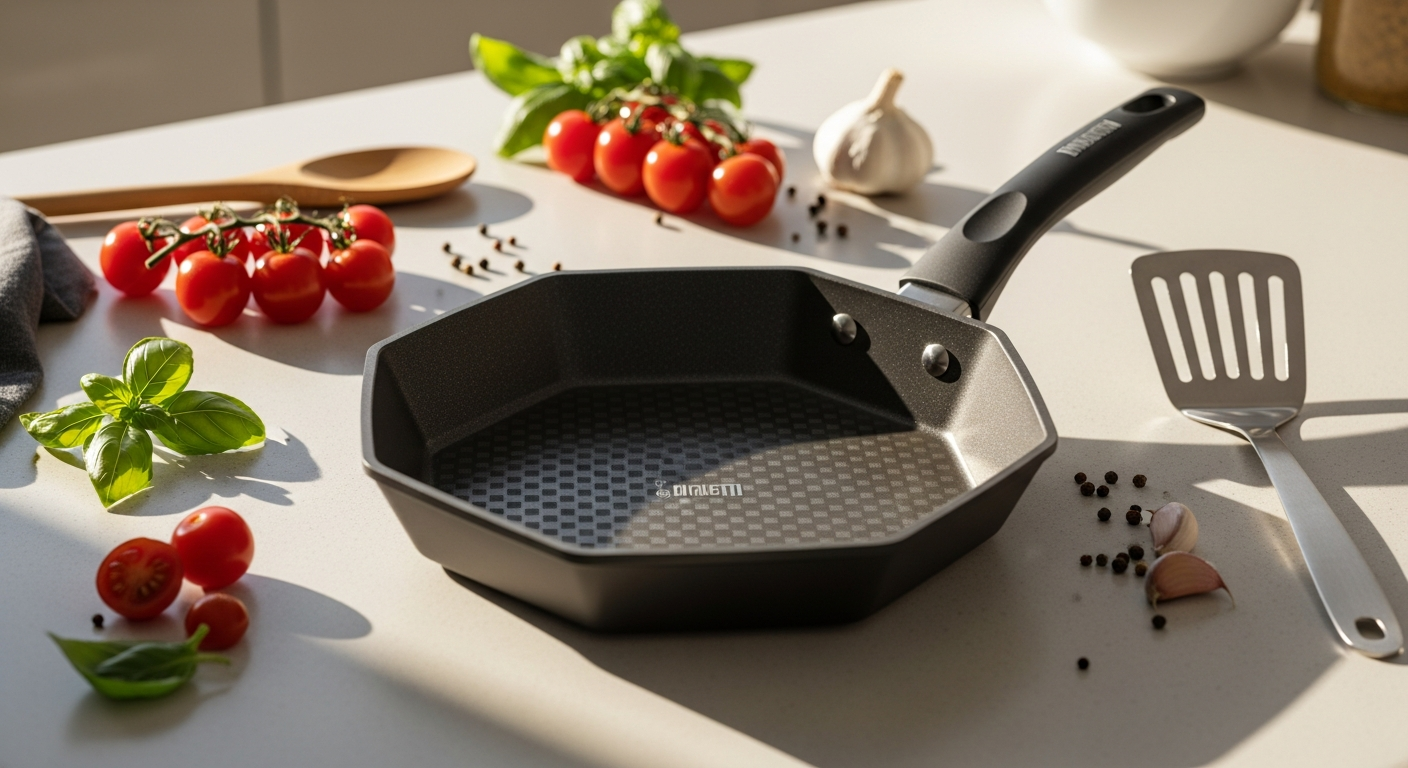 Bialetti Diamond Induction Pan 24cm with non-stick surface on induction cooktop