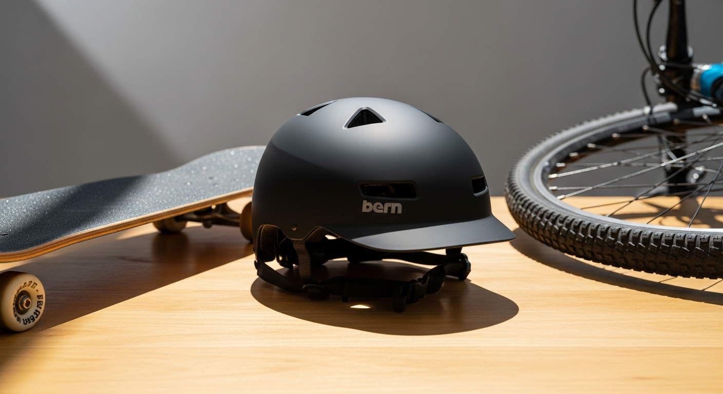 Bern Watts 2.0 multi-sport helmet with built-in visor and modern design