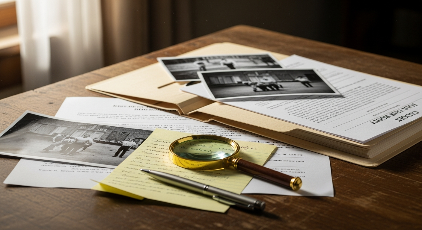 Award-winning online cold case mystery game Benefits and Burdens with detective evidence interface