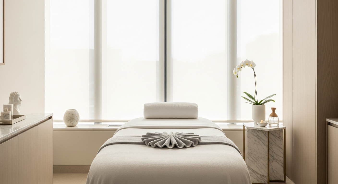 Luxury spa sanctuary with regenerative salt wall and art deco design at The Surrey hotel