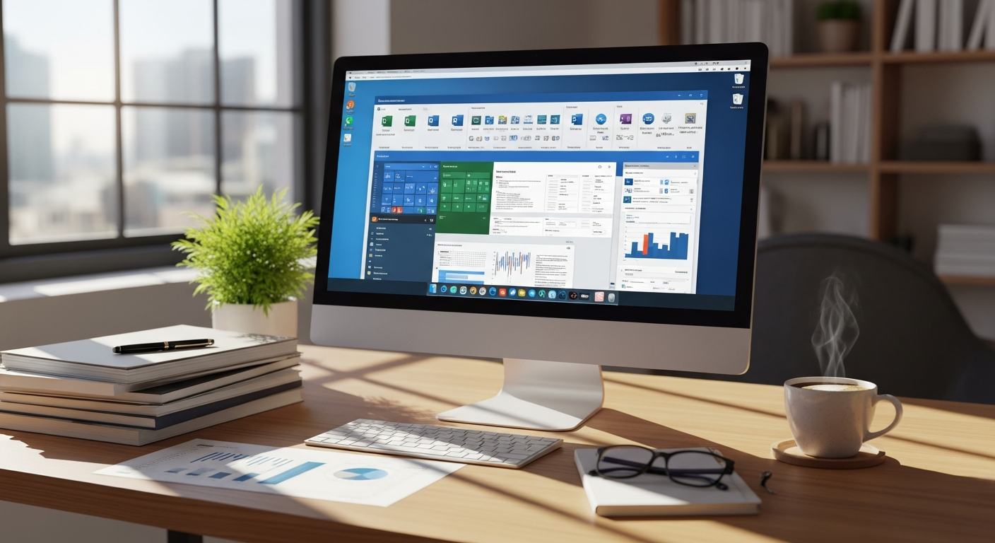 Microsoft Office Professional Plus lifetime license software interface showing Word, Excel, PowerPoint applications