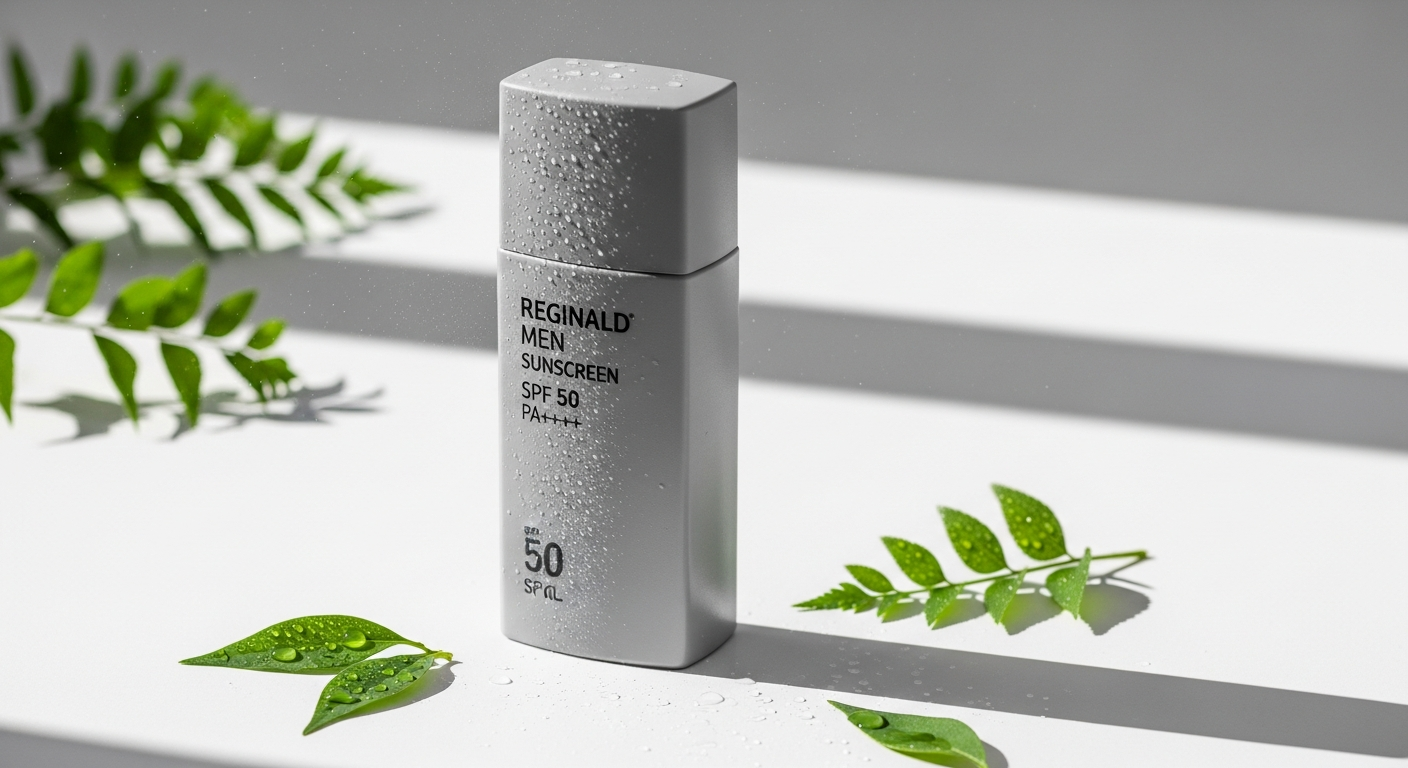 Reginald Men Sunscreen SPF 50 PA++++ for daily facial sun protection and skincare use.