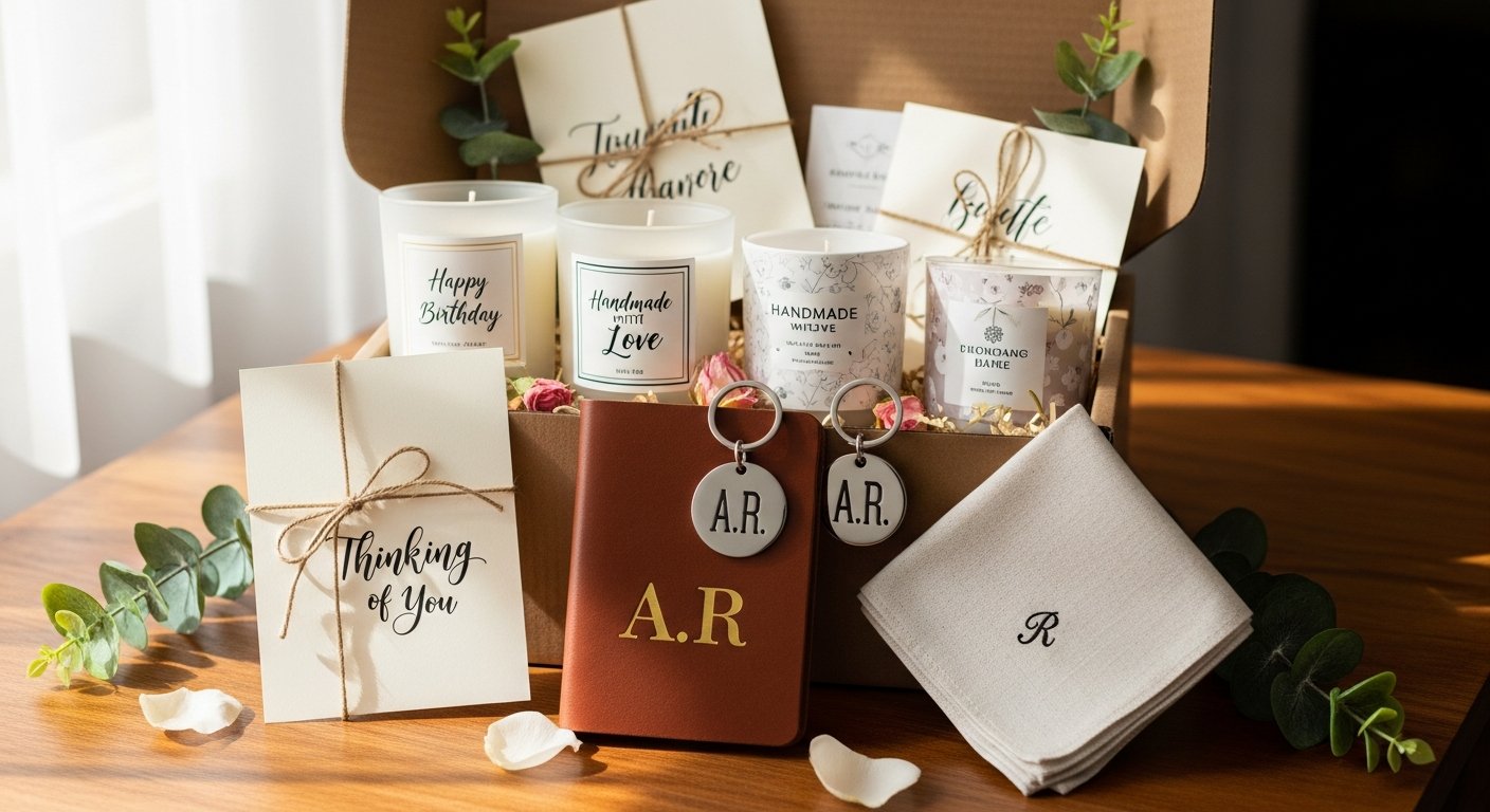Personalised thoughtful care package with British products and handwritten message