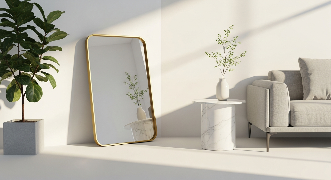Elegant Soft Corner Metal Mirror for Modern Homes