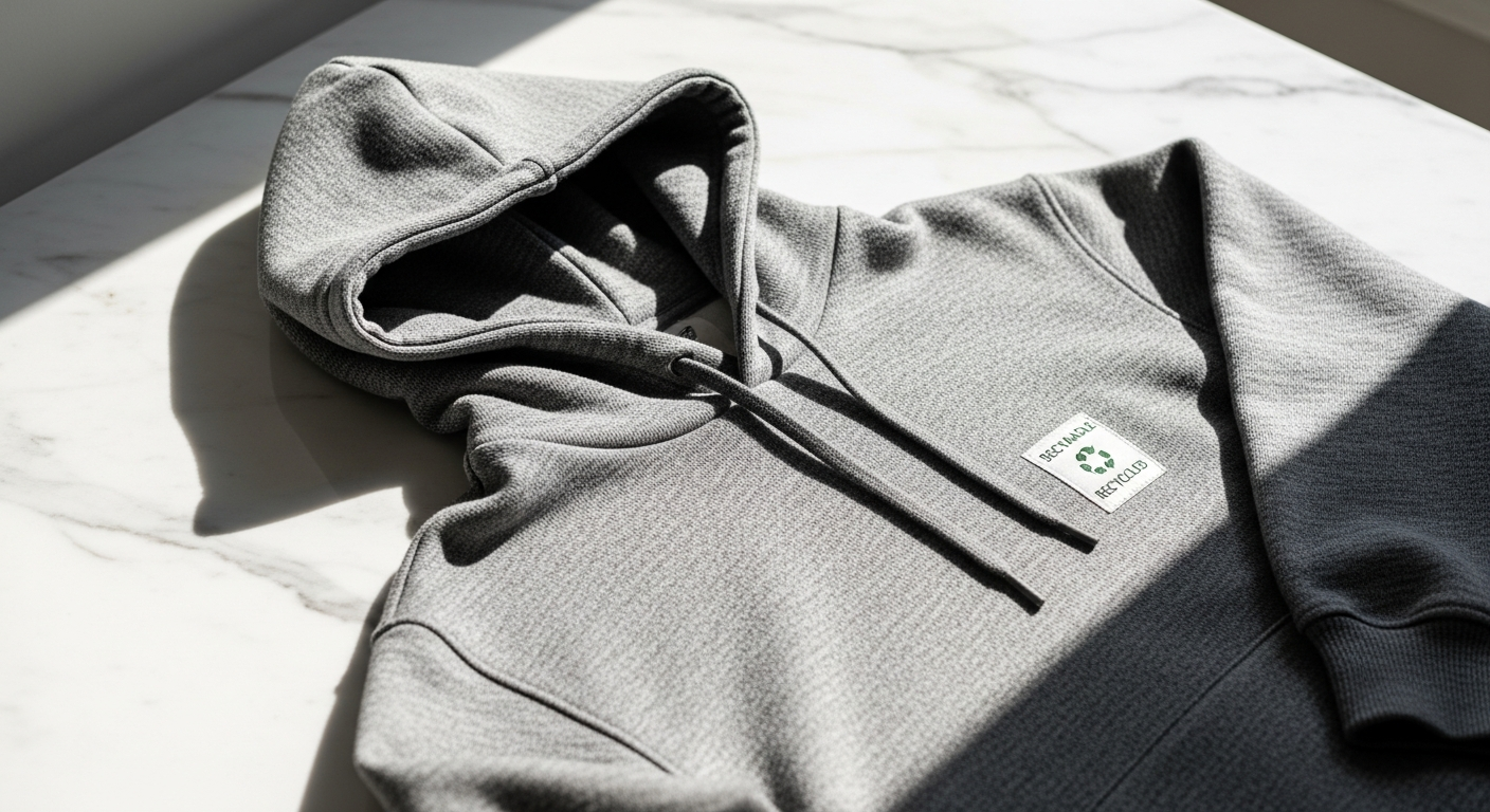 Erverte Paris sustainable grey hoodie displayed on model showcasing French craftsmanship