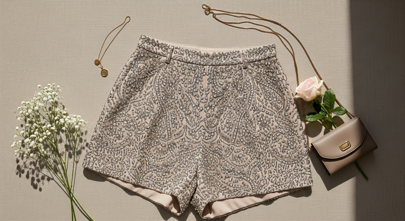 Style Fleurwear Rhinestone Baggy Shorts Year-Round