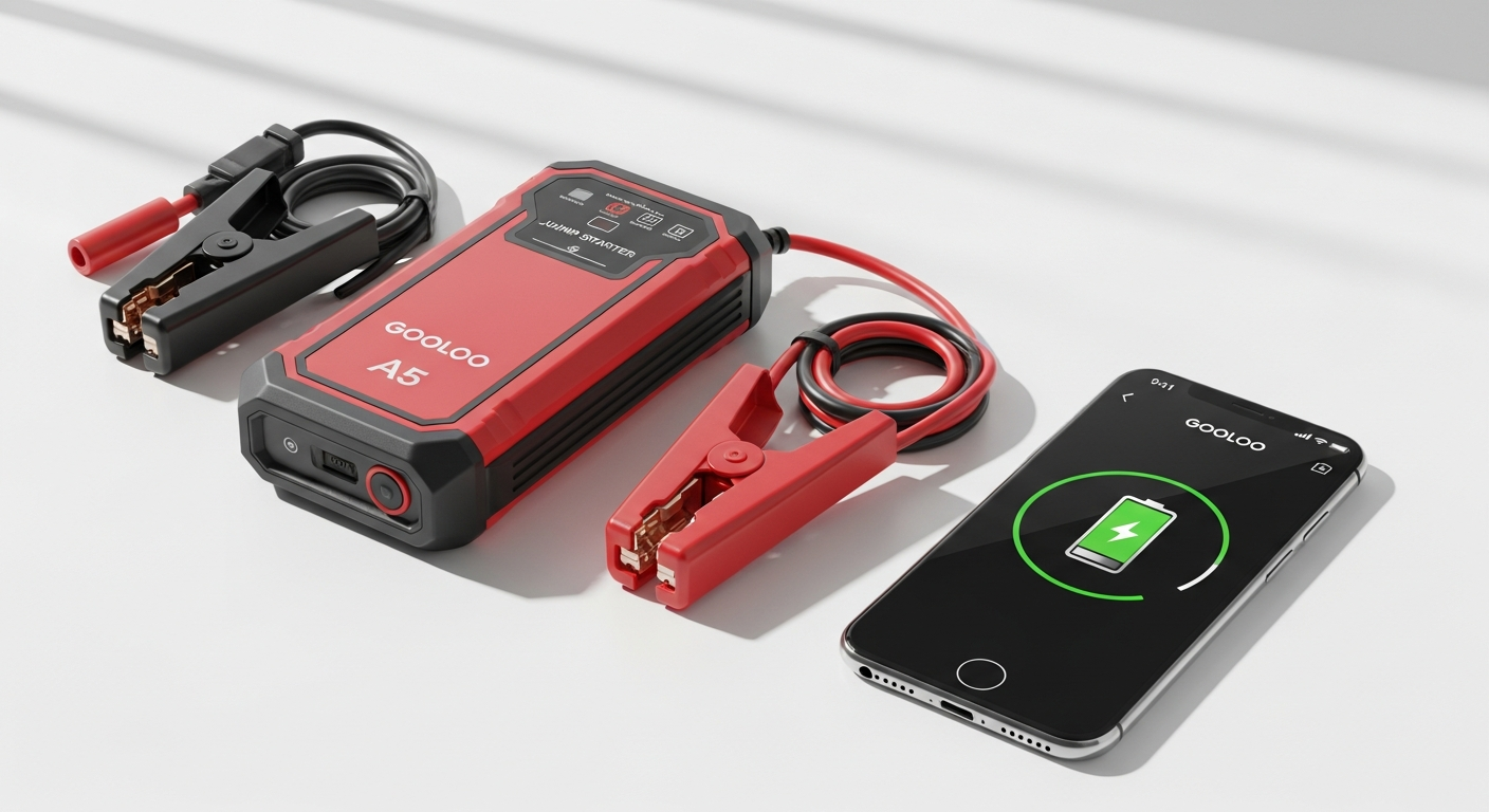 GOOLOO A5 Jump Starter: 4-in-1 Roadside Emergency