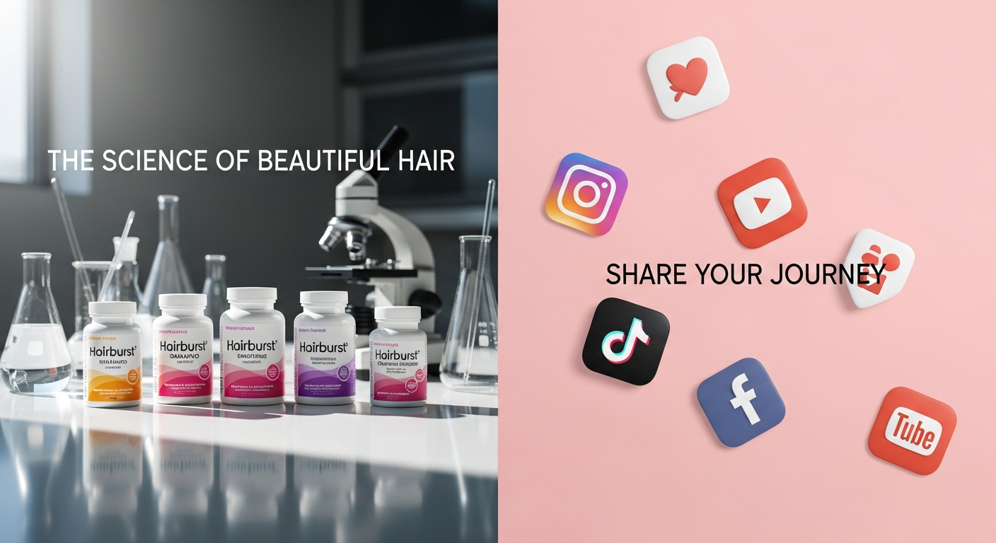 Hairburst chewable hair vitamins gummies in strawberry and blackcurrant flavors