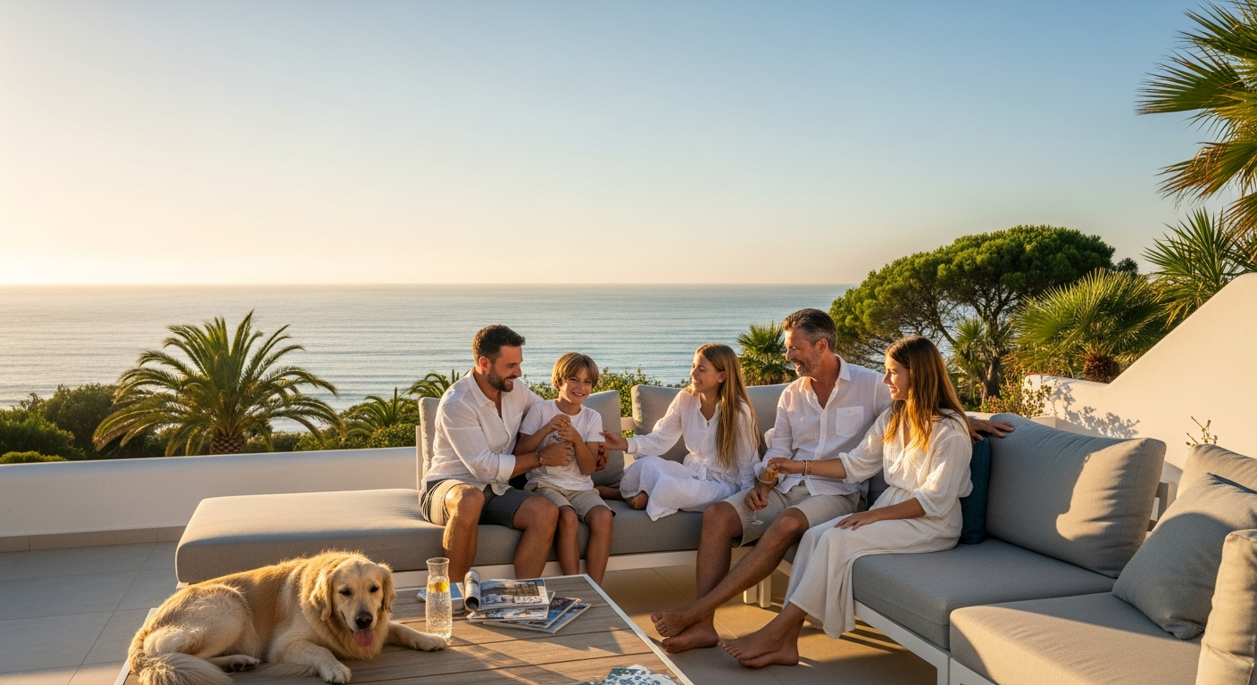 Pet-friendly vacation rental in Albufeira Portugal with fenced garden and beachfront access