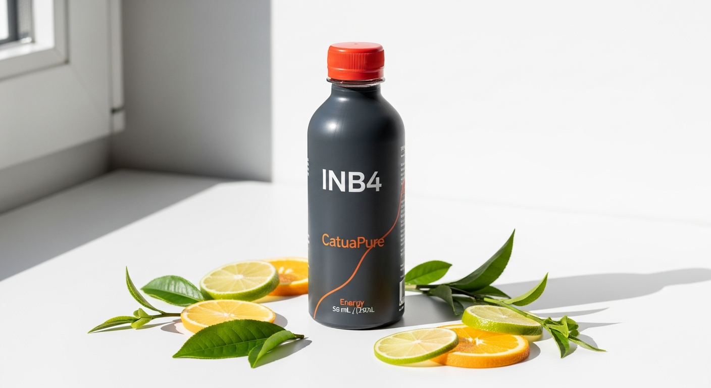 INB4 CatuaPure stimulant-free energy supplement bottle with Amazonian catuaba extract
