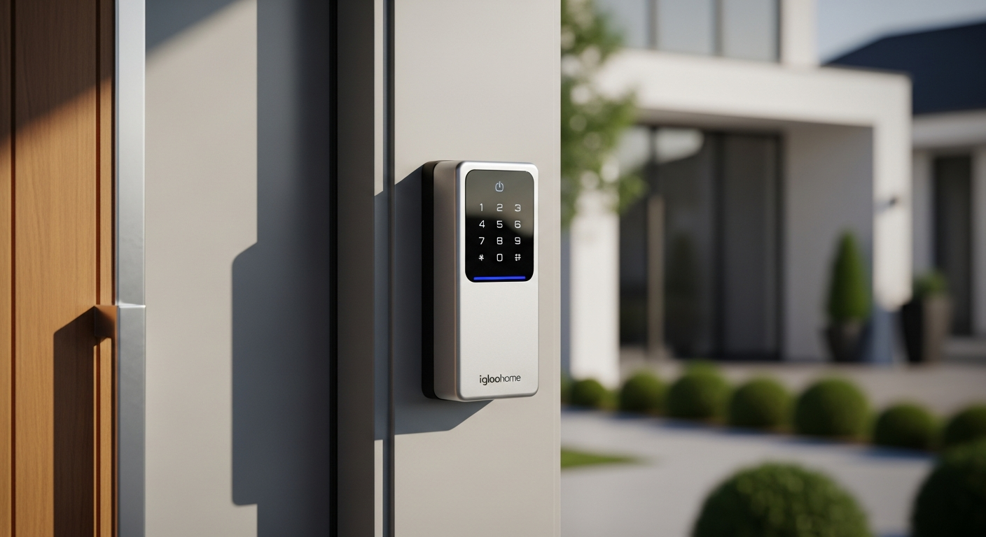 Igloohome Keybox 3E smart lockbox mounted on property door with PIN entry keypad