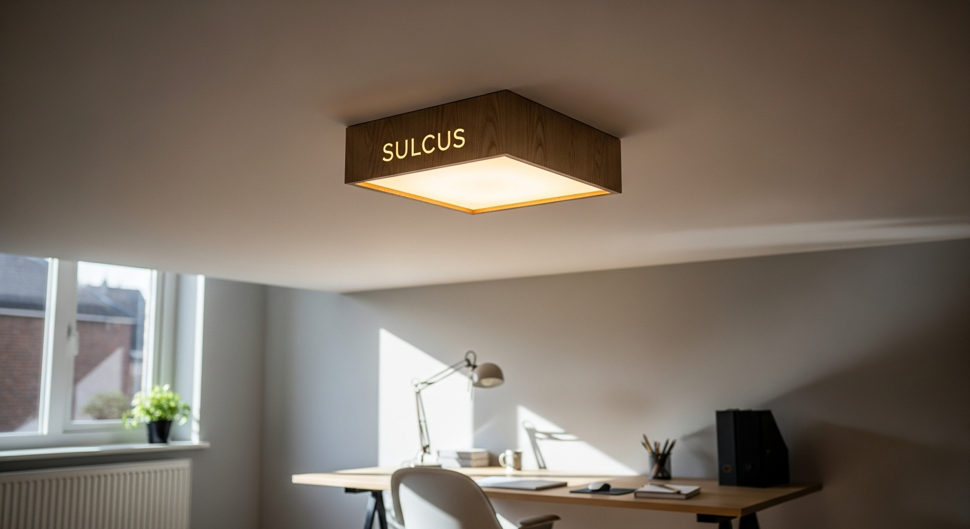 SULCUS Oak LED Ceiling Lamp: Premium Home Office