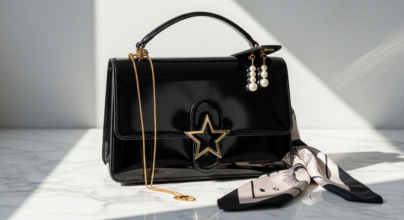 Luna Charles Nova Star Studded Handbag in celestial design with star and moon embellishments