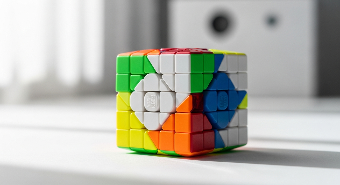 MoYu RS3M 2020 magnetic speed cube with stickerless half-bright color scheme displayed