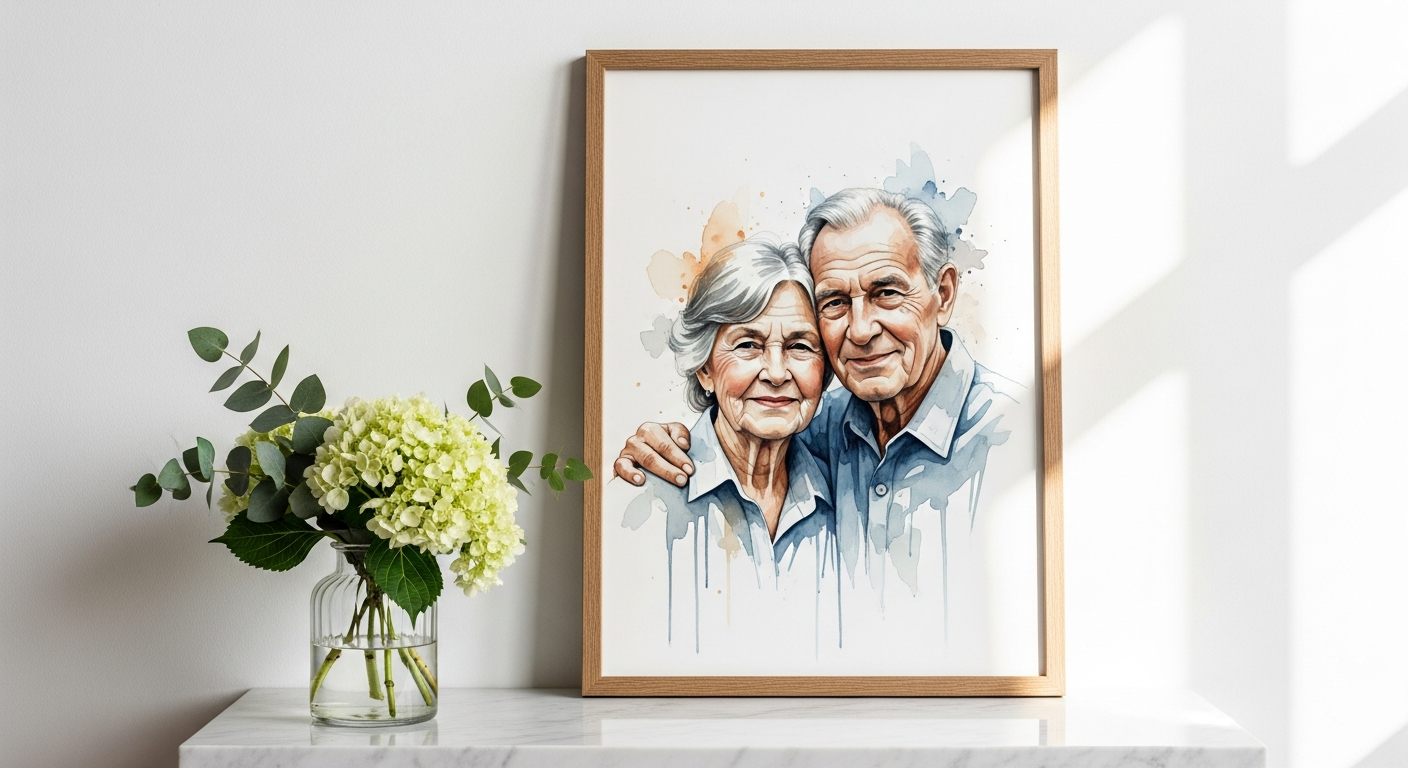 Custom Watercolor Memorial Portraits