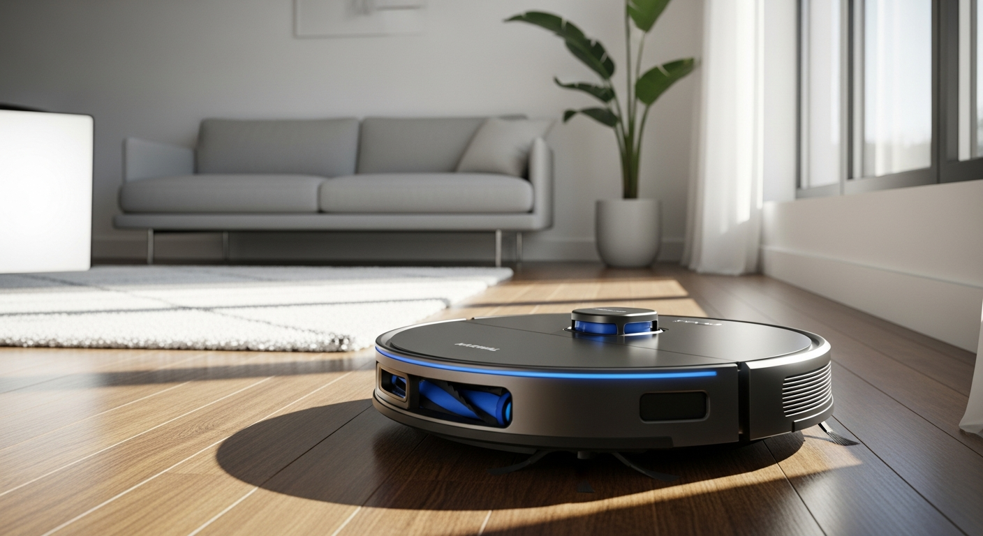 Narwal Freo X Ultra robot vacuum and mop with all-in-one base station on hard floor