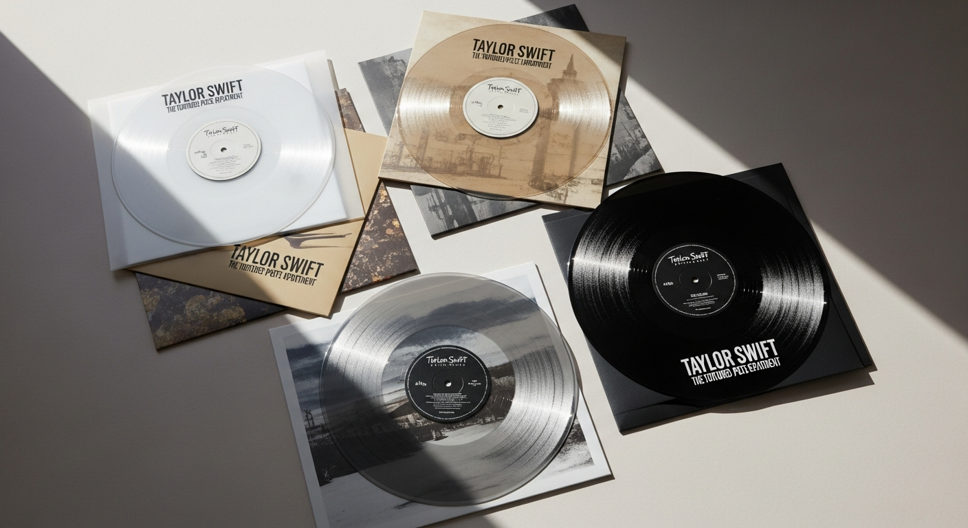 Taylor Swift The Tortured Poets Department Anthology 4LP coloured marbled vinyl record collection