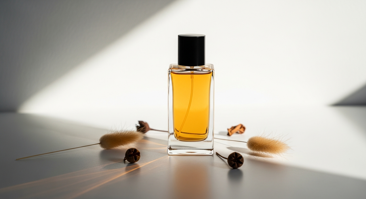 Skin Musk Unisex Eau de Parfum bottle with elegant minimalist design and soft lighting