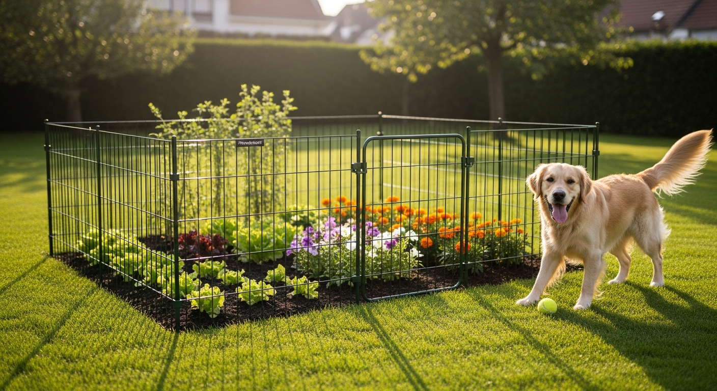 PrimeGarden DE lawn protection grids preventing pet digging damage in garden