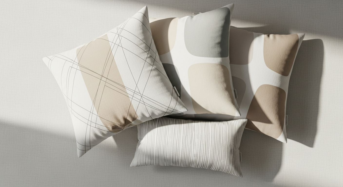 Handcrafted Scandinavian nursery pillows in cloud, moon, and star shapes with soft neutral colors
