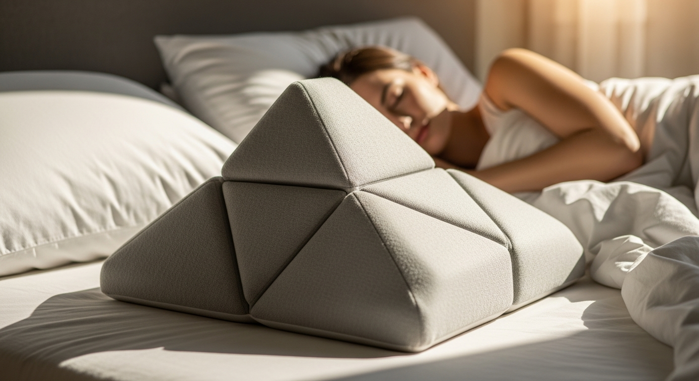 Pyramid Anti-Snoring Memory Foam Pillow with ergonomic 9.5 degree incline design